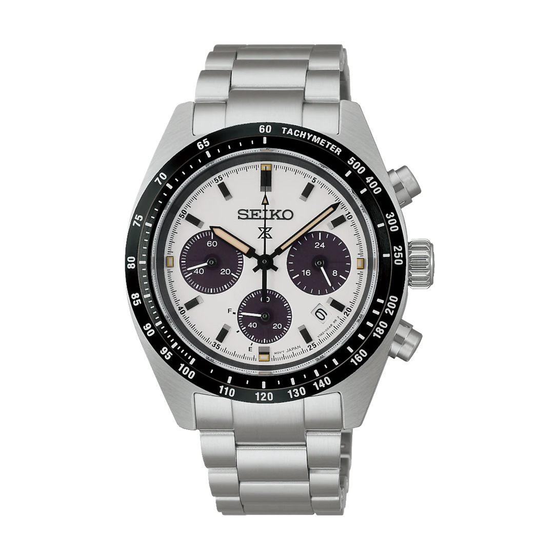 Seiko Prospex Speedtimer SSC961P1‘Youngtimer’ Solar Chronograph (39mm) Monochrome Dial / Stainless Steel Bracelet Men's Watch