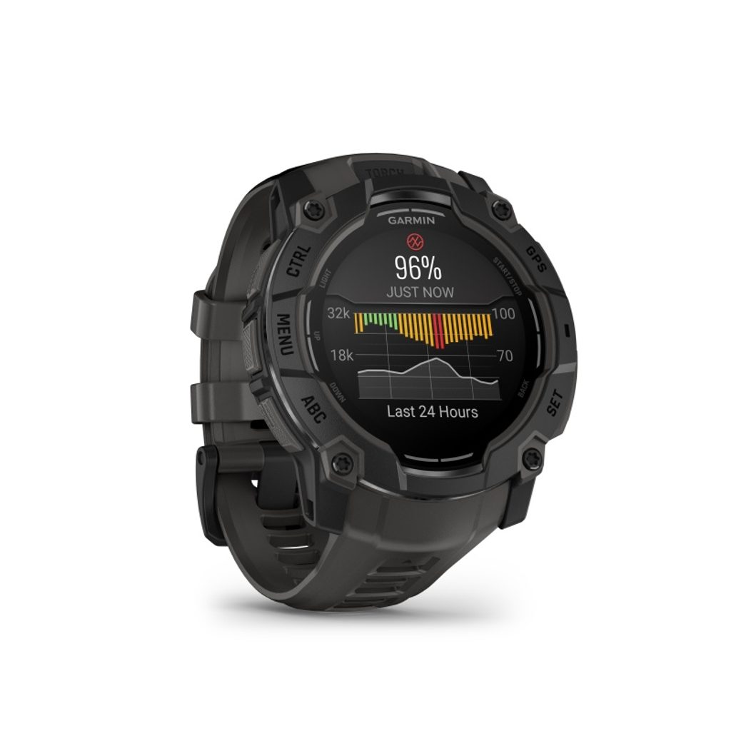 Garmin 010-03020-00  Instinct 3 AMOLED Outdoor GPS Smartwatch 50mm Black with Charcoal Band Men's & Women's Watch