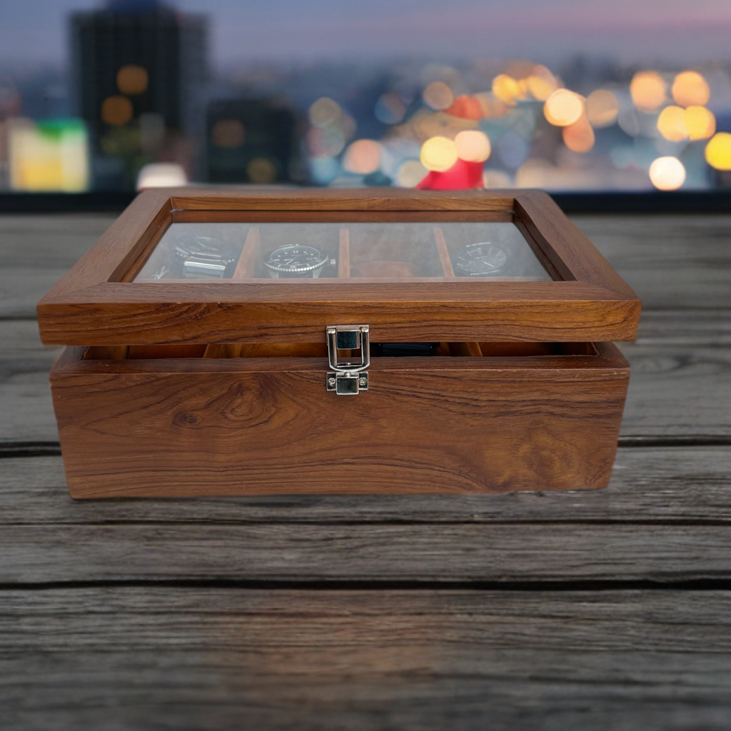 Watch Storage Boxes New Teak Wooden 8 Slots Watch Case Storage Box Watch Holder Box Organizer Watch Display Box