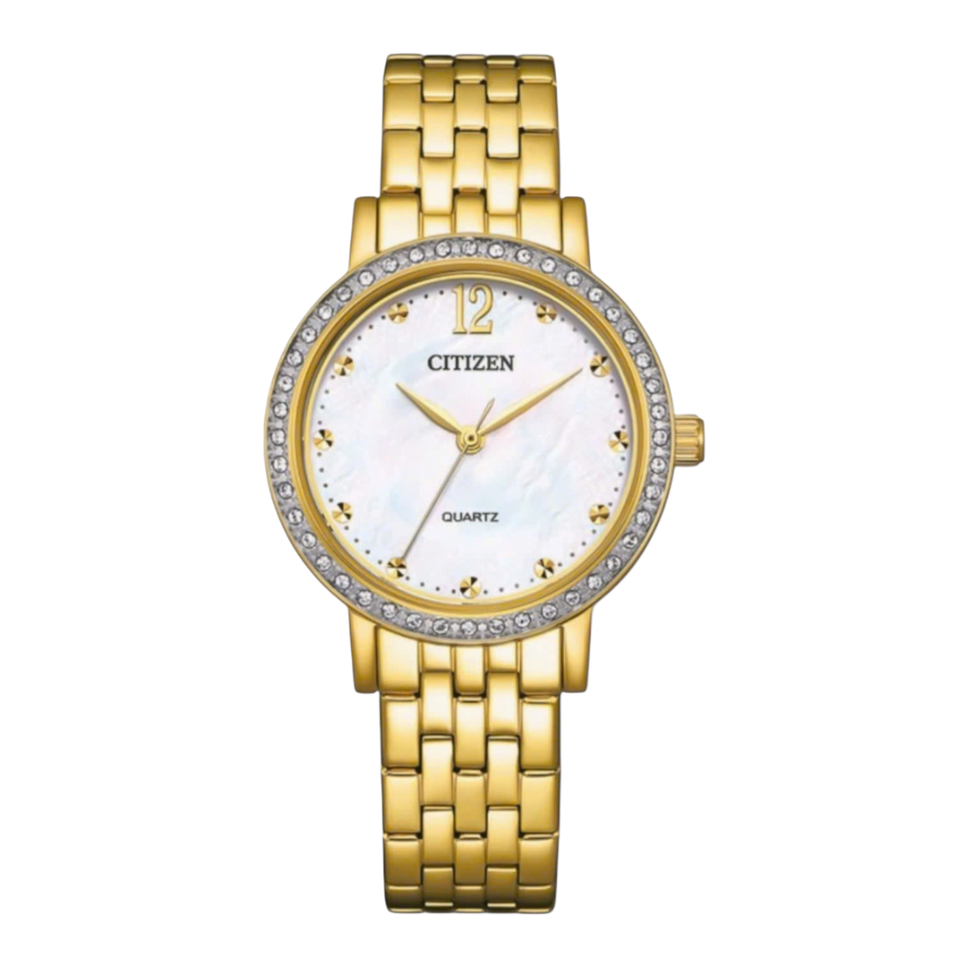 Citizen EL3102-50D White Dial Standard Elegant 31mm Gold Stainless Steel Women's Watch