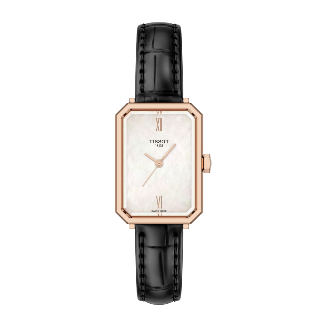 Tissot SRV Quartz (21.8mm) T1601103611300 White Mother-of-Pearl Dial / Black Alligator Leather Strap Women's Watch