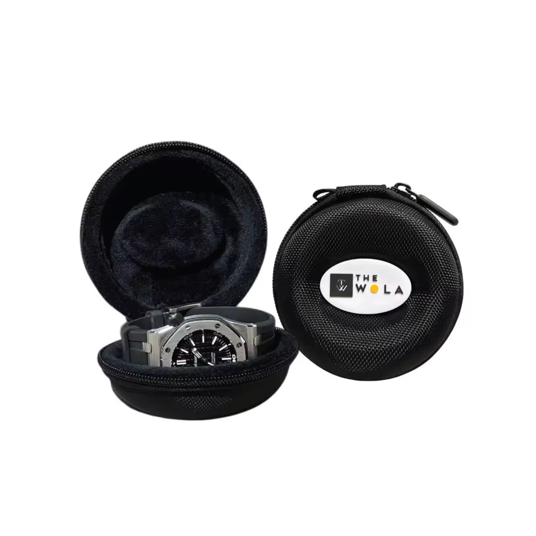 WOLA Round Hard Shell Watch Pouch with Zipper – Travel & Storage Case