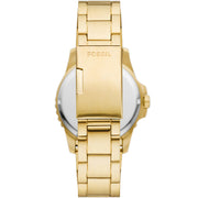 Fossil FS6030 Blue 42mm Green Dial Gold Tone Stainless Steel Bracelet Men's Watch