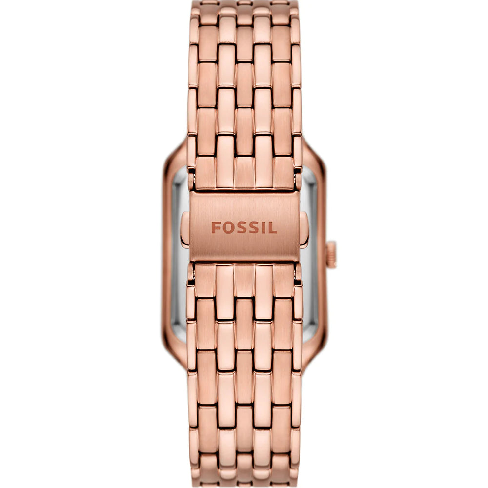 Fossil  ES5323 Raquel 26mm Brown Mother of Pearl Dial Rose Gold Tone Stainless Steel Bracelet Women's Watch