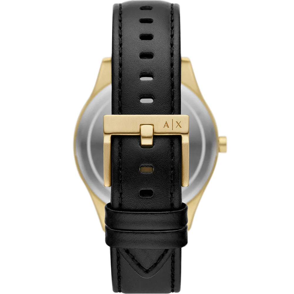 Armani Exchange AX1876 42mm Black Dial Black Leather Strap Men's Watch ...