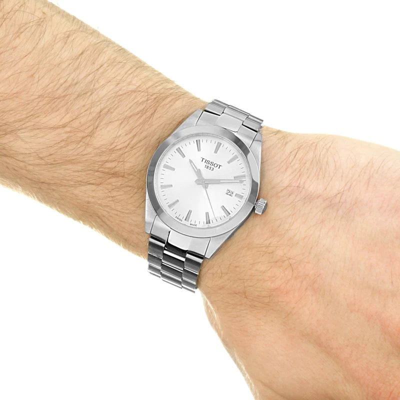 Tissot T1274101103100 Gentleman Stainless Steel Bracelet Silver Dial Men's Watch - mzwatcheslk srilanka