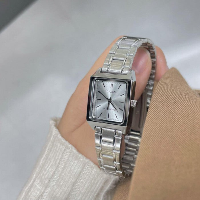 Casio LTP-V007D-7E Cartier Tank Style Analog Quartz Stainless Steel Women’s Watch