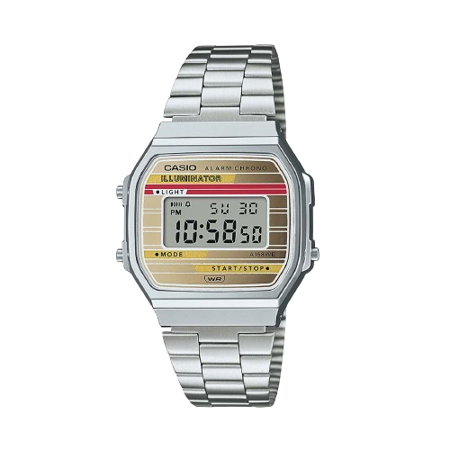 Casio A168WEHA-9AEF Vintage Illuminator Alarm Chrono Stainless Steel Men's & Women's Watch