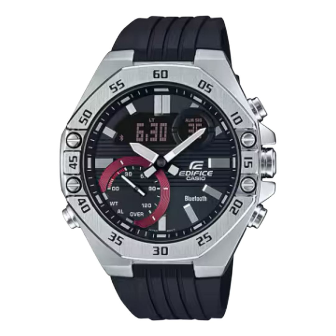Casio  ECB-10P-1ADF Edifice Chronograph Black Resin Silicone band Men's Watch