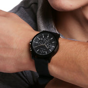 Armani Exchange AX-1326 Chronograph Dial Black Silicone Men's Watch