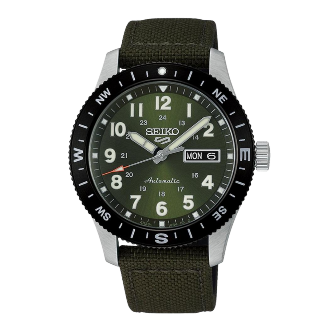 Seiko 5 Sports HDB008K1 Field In Fatigue Green (41mm) Green Sunray Dial / Dark-Green Nylon Strap Men’s Watch