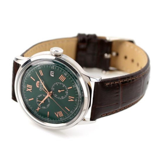 Orient Bambino ‘JDM’ Classic Multi-Dial Version 6 RN-AK0703E Automatic 40mm Forest Green dial  Leather Strap Men's Watch