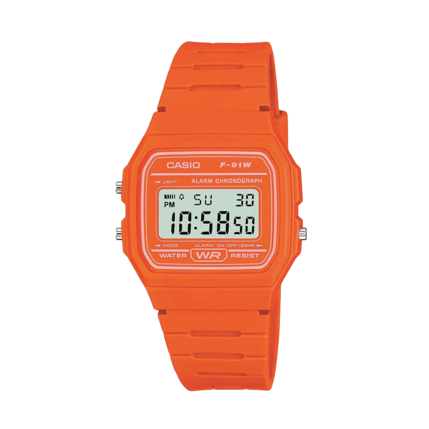 Casio Vintage F-91WC-4A2EF (35.2mm) Digital Dial / Orange Resin Unisex Watch