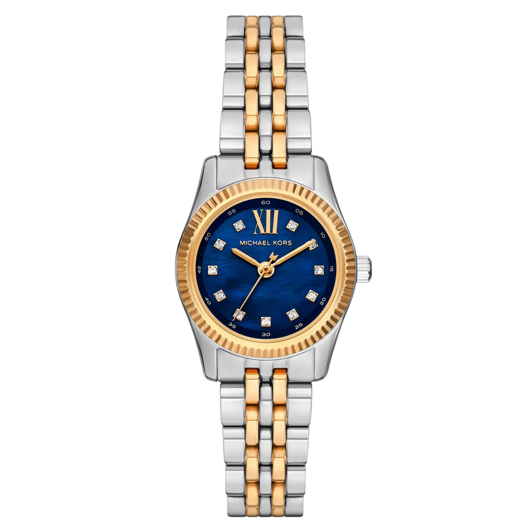 Michael Kors MK4865 Lexington Pavé (26mm) Blue Dial / Two Tone Stainless Steel Bracelet Women's Watch