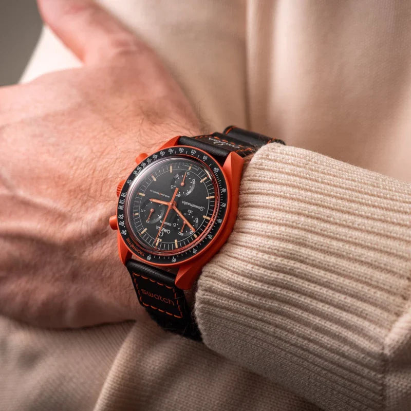 Omega x Swatch Mission on Earth: Lava SO33O100 Speedmaster Chronograph ‘Popular’ Men’s Watch