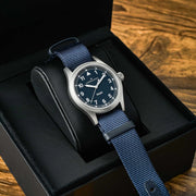 Hamilton H694-01940 Khaki Field Quartz 38mm Blue Dial  Blue Textile Strap  Men’s Watch