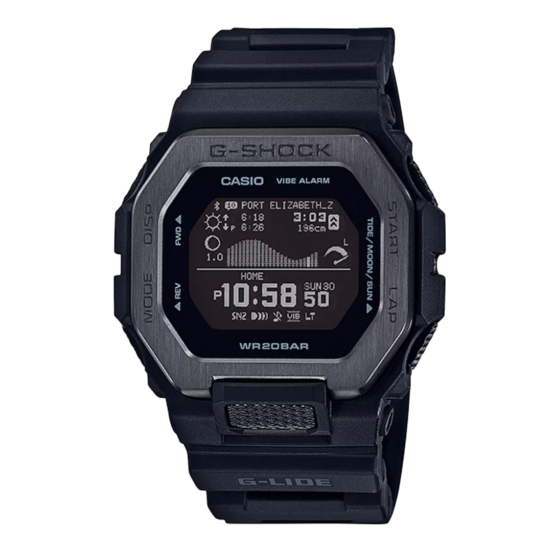 Casio Gshock G-LIDE GBX-100BS-1DR Surf Digital Dial Black Resin Strap Men's Watch
