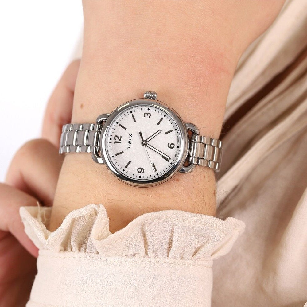 Timex TW2U60300 Standard Demi 30mm Silver tone Case White Dial Silver tone Bracelet Women's Watch - mzwatcheslk srilanka