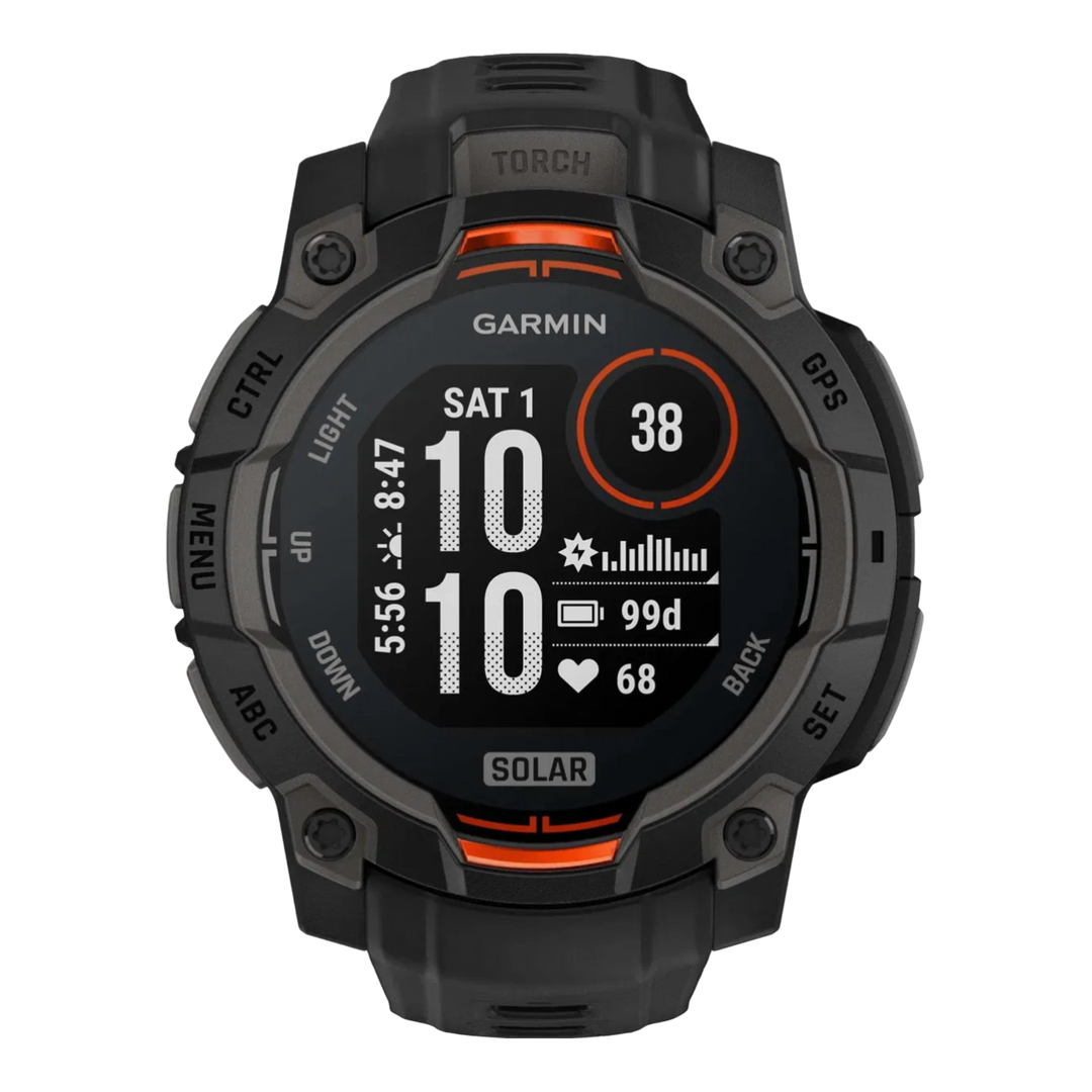 Garmin Instinct 3 SOLAR 010-02934-00 Outdoor GPS Smartwatch (45mm) Black with Black Band Men's & Women's Watch