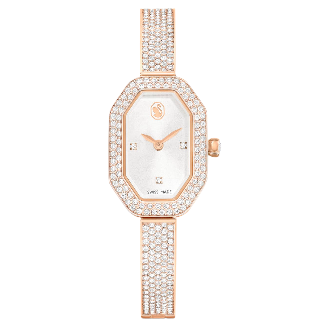 Swarovski Women's Dextera   5672992 (20mm) Silver Dial / Crystal Set Rose Gold-Tone Stainless Steel Bracelet  Watch