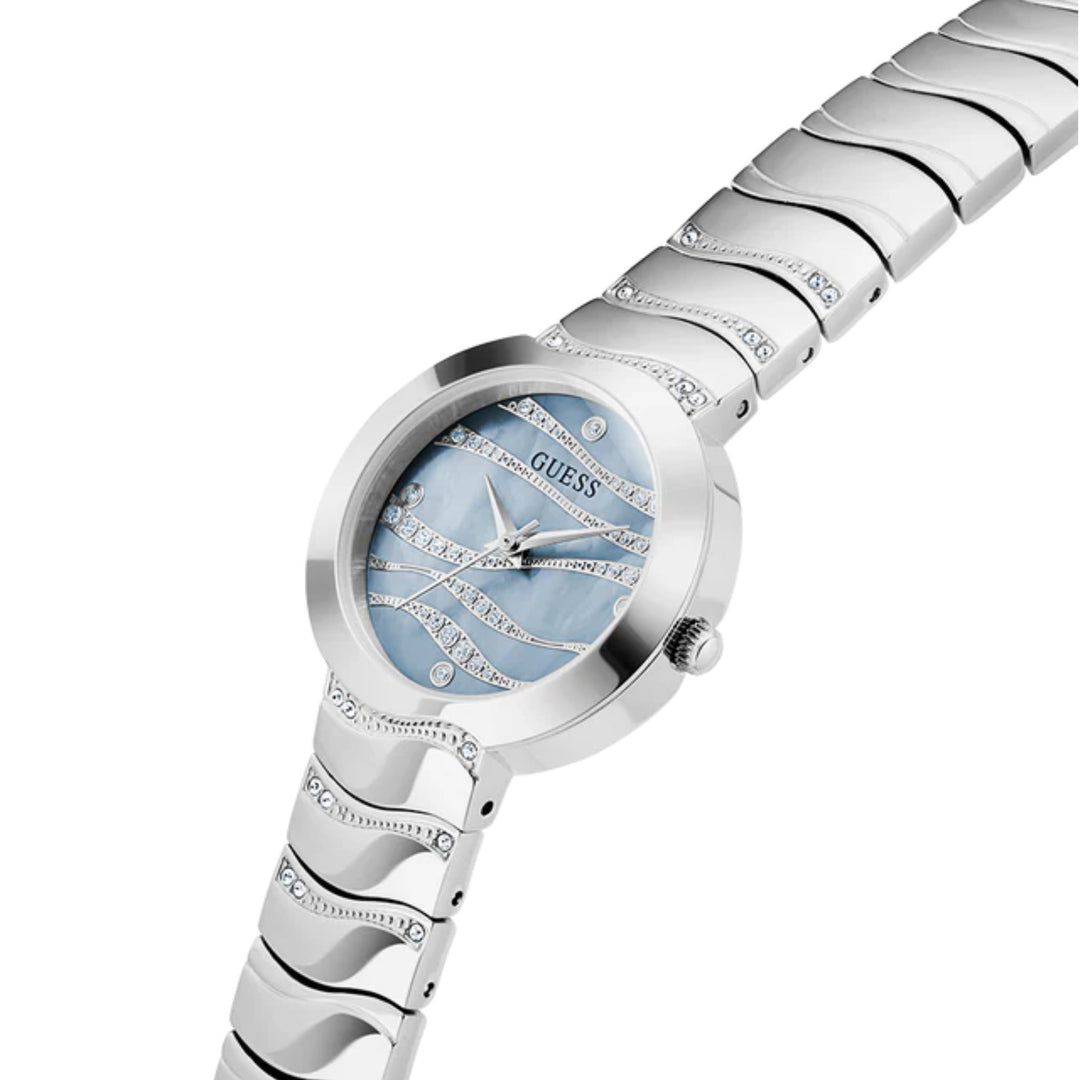 Guess LAGUNA GW0871L1 Crystal (30mm) Ice Blue Mother-of-Pearl Dial / Stainless Steel Bracelet
Women's Watch