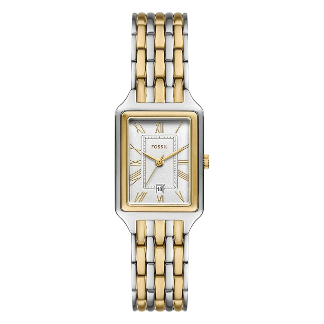 Fossil Raquel (23mm) ES5368 Silver Dial / Two-Tone Stainless Steel Bracelet Women's Watch
