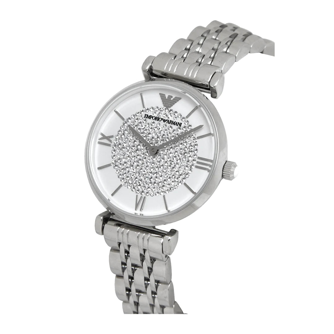 Emporio armani women's stainless steel bracelet on sale watch 32mm ar1925