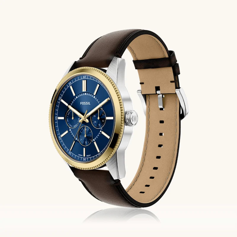 Fossil Pearson FS6195 (42mm) Multifunction Brown Leather Blue Dial Men's Watch
