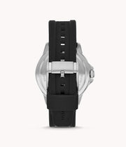 Fossil FS5947 Blue Dive Three Hand Date Black Silicone Men's Watch