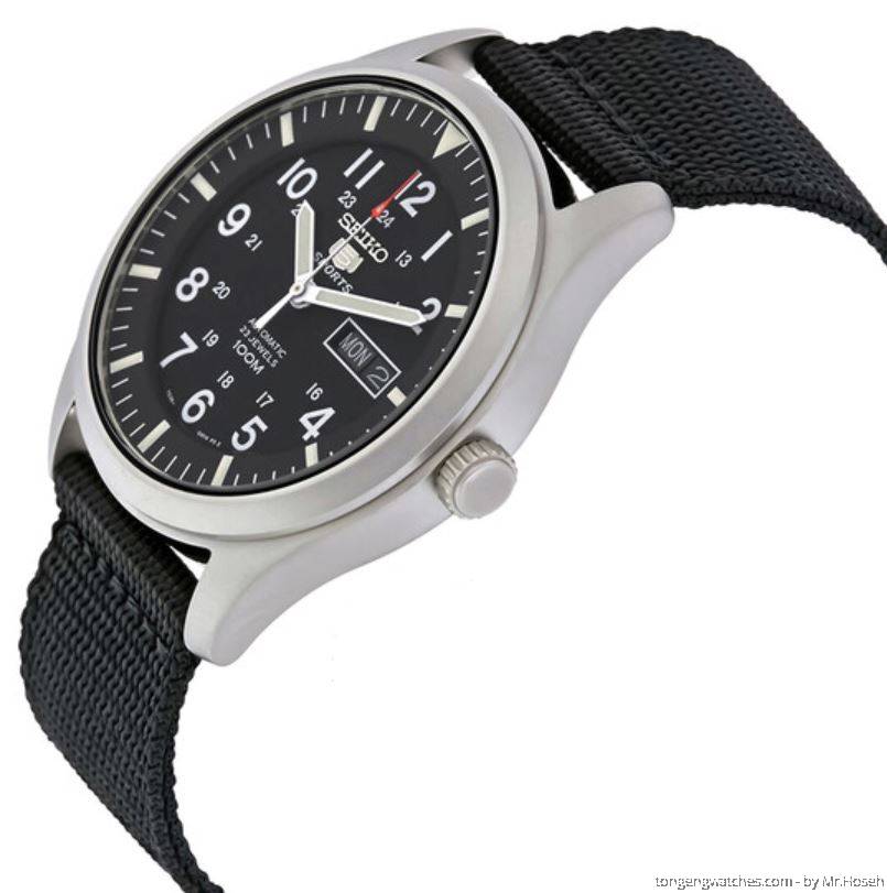 Seiko 5 Sports SNZG15K1 Black Nylon Strap Black Dial Automatic Men's Watch