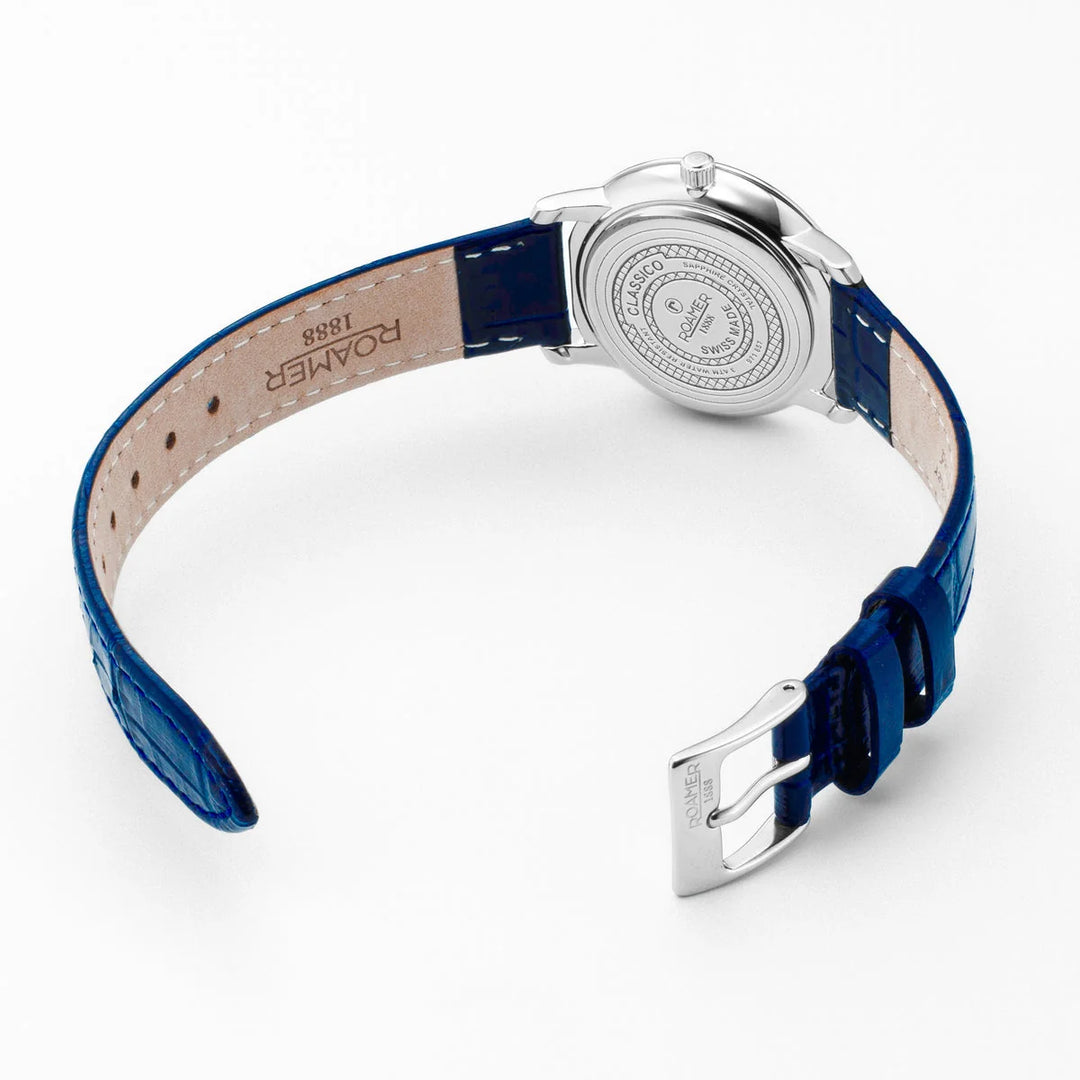 Roamer Classico 971857 41 45 05 Quartz (30mm) Blue Dial / Blue Leather Strap Women's Watch