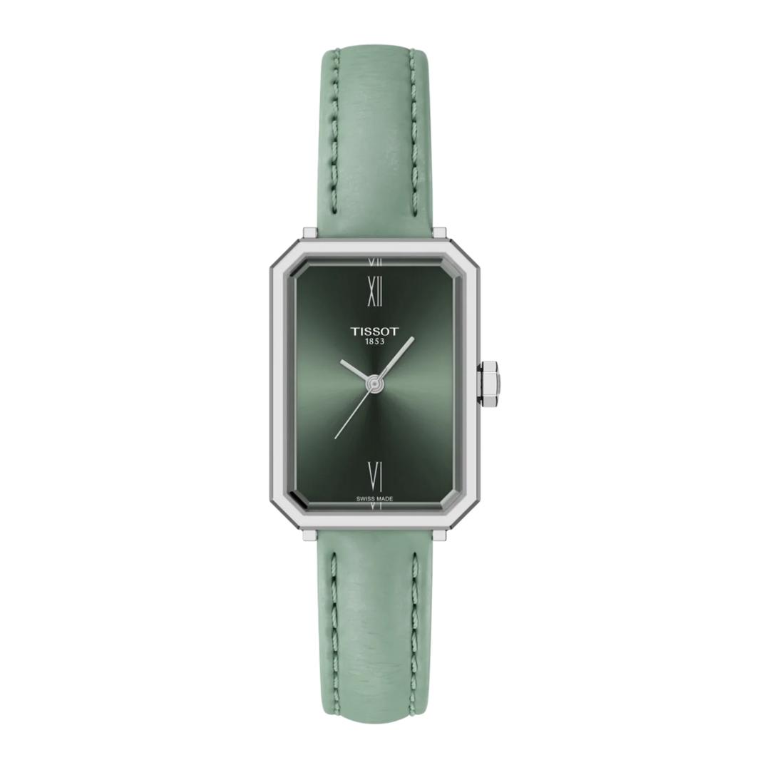 Tissot SRV Quartz (21.8mm) T1601101609300 Green Sunray Dial / Green Leather Strap Women's Watch