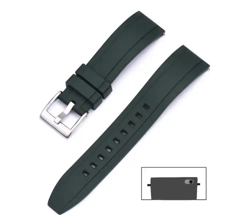 Premium Grade Vulcanized FKM (Flex) Rubber Watch Strap 20mm 22mm and 24mm Quick Release Watchbands for Seiko and other Divers