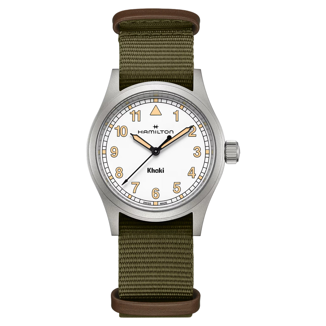 Hamilton Khaki Field H69401910 Quartz (38mm) White Dial / Green Textile Strap Men’s Watch