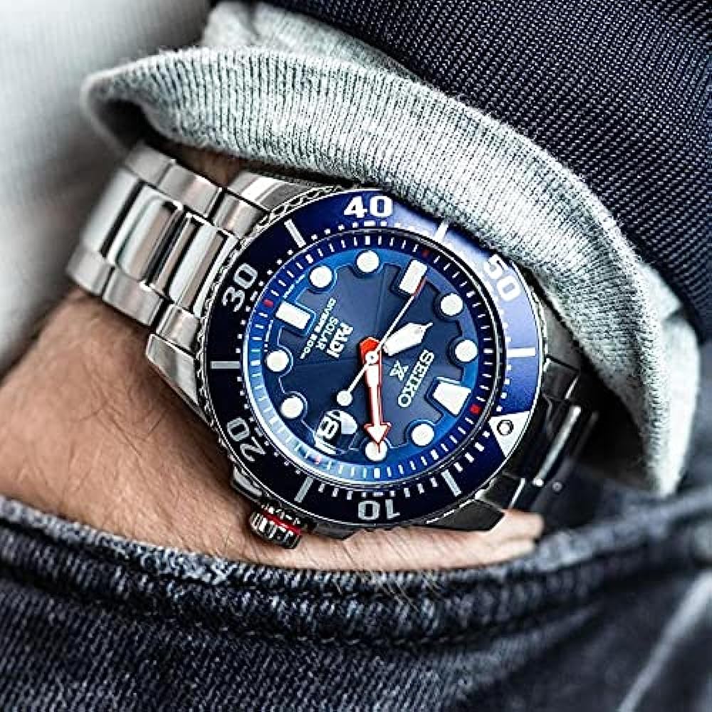 Seiko SNE549P1 PADI Prospex Divers Stainless Steel Blue Dial Men s