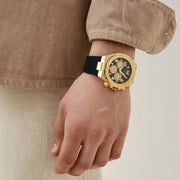 Guess Empire GW0583G2 Black Gold Tone Multi-function Rubber Strap Men’s Watch
