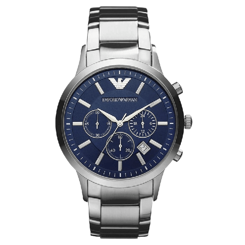 Emporio Armani AR2448 Blue Chronograph Dial Stainless Steel Bracelet Men's Watch