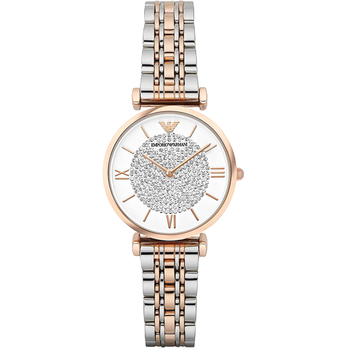 Emporio Armani AR1926 Crystal Dial Two Tone Bracelet Women's Watch