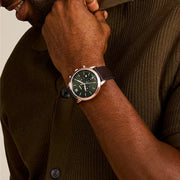 Fossil FS6073 Neutra Chronograph 44mm Green Dial Rose Gold Bezel Men's Watch