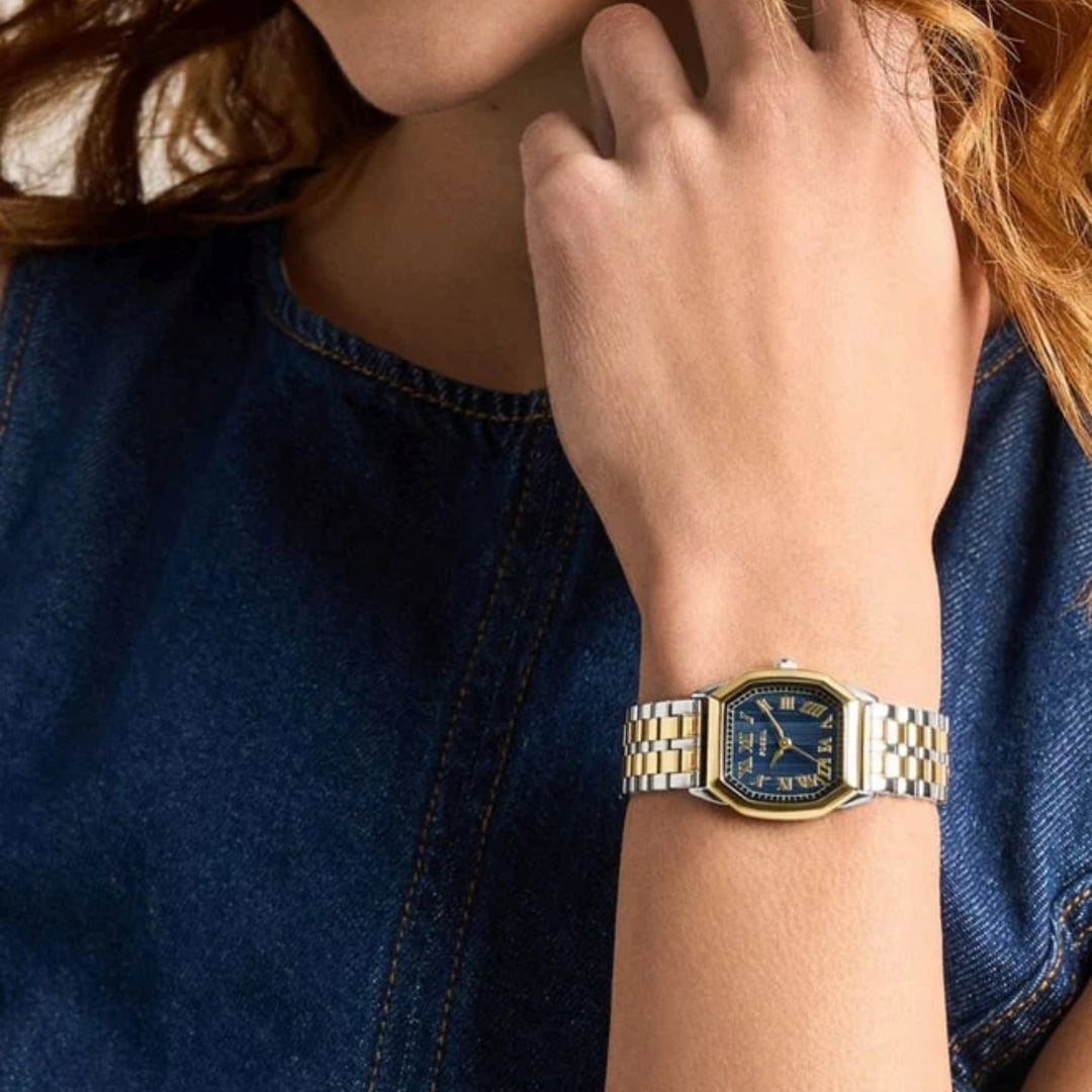 Fossil Harlow ES5480 (27mm) Blue Dial / Two Tone Stainless Steel Bracelet Women's Watch