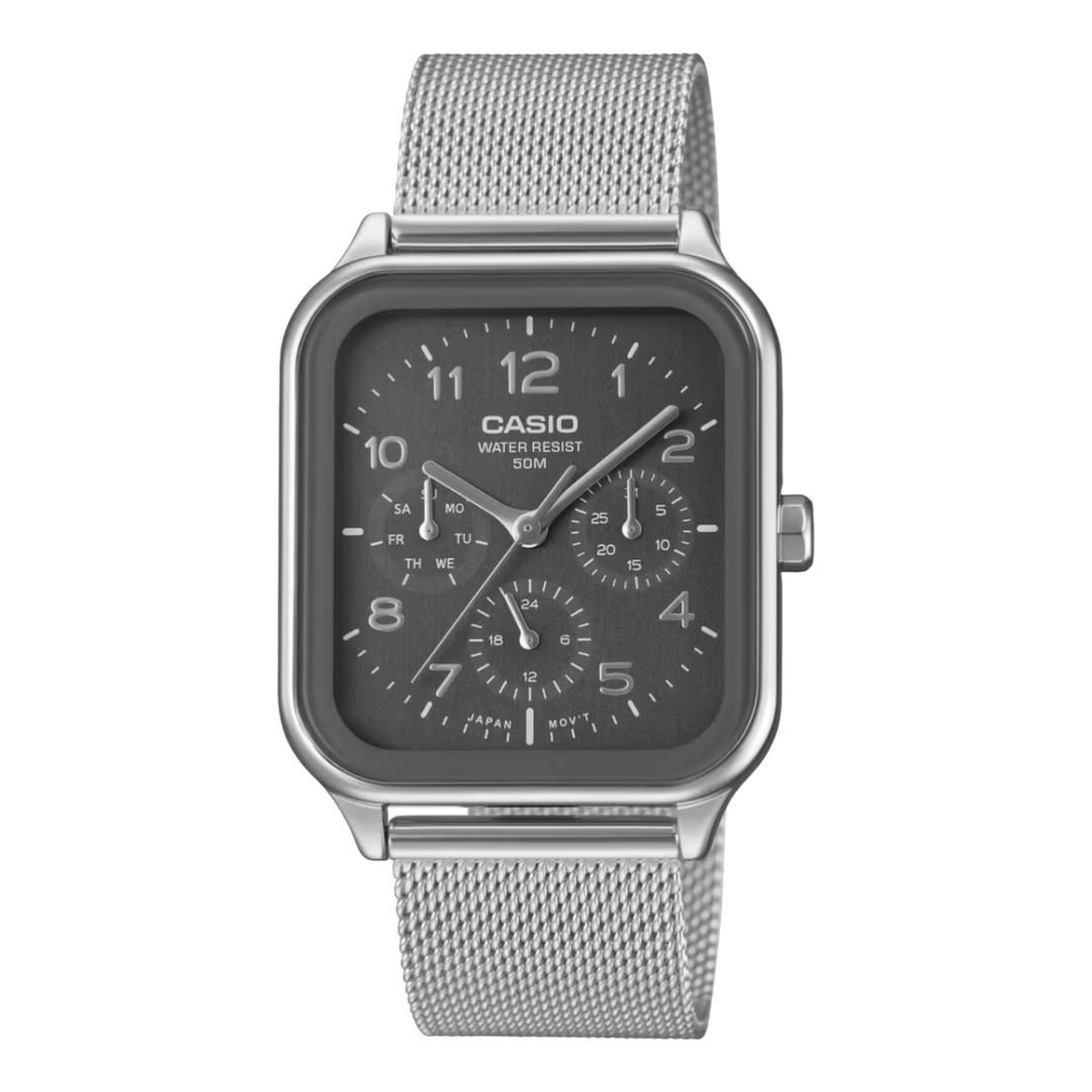 Casio Classic Analog Multi-Dial MTP-M306M-8A Grey Dial Stainless Steel Men's Watch