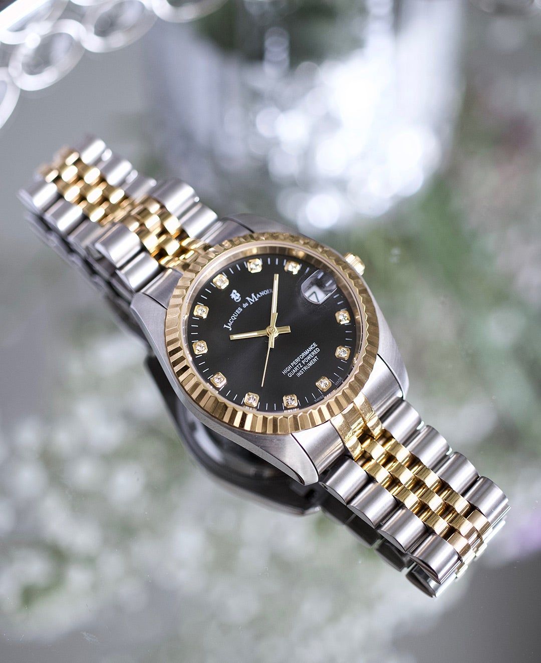 Jacques Du Manoir NRO.19 Inspiration 36mm Black Dial Gold PVD Steel Women's Watch - mzwatcheslk srilanka