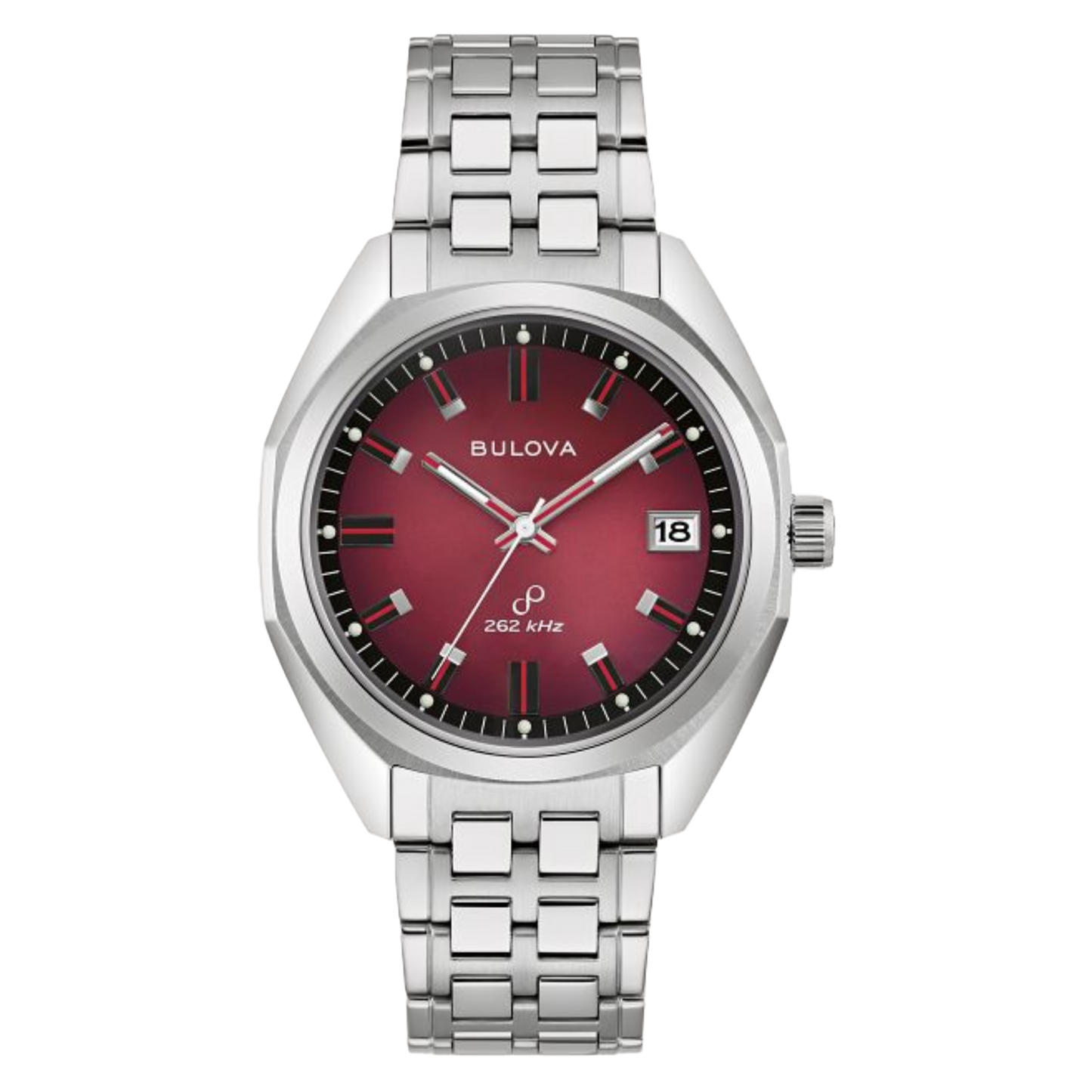 Bulova jet Star 96B401 with HPQ Precionist Movement at 262 kHZ Red Dial / Stainless Steel Bracelet  Men's Watch