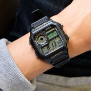 Casio AE-1200WH-1BVDF World Time Alarm Digital Men’s Resin Watch