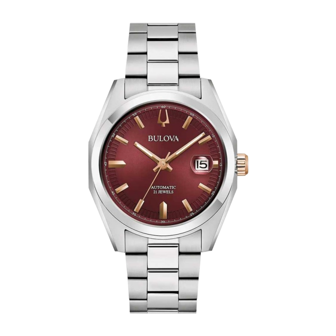 Bulova Surveyor (39mm) 98B422 Red Dial / Stainless Steel Bracelet Men's Watch