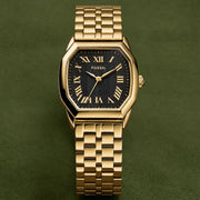 Fossil Harlow ES5433 Three-Hand (27mm) Black Dial / Gold PVD Stainless Steel Bracelet Women's Watch