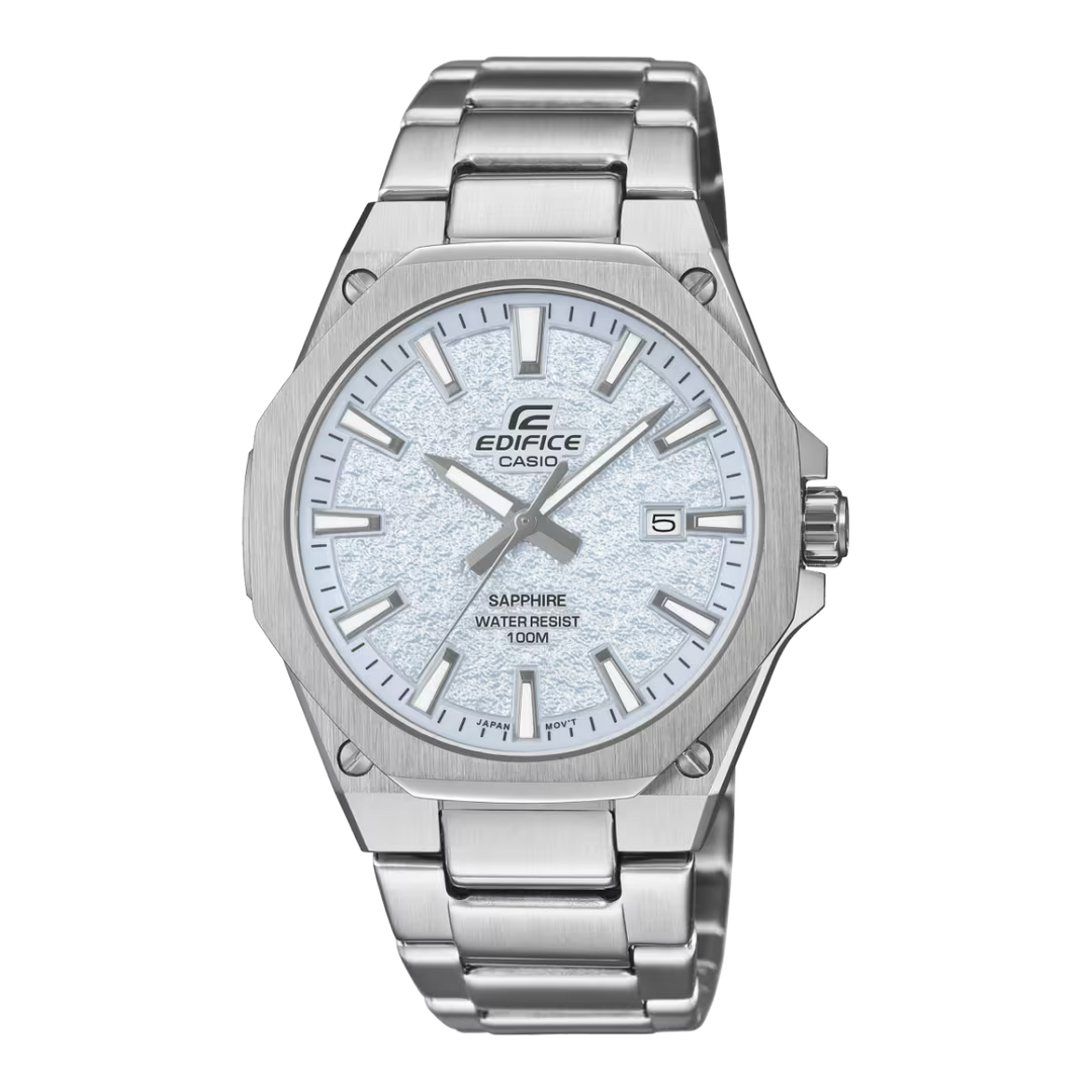 Casio Edifice EFR-S108DE-2AV Slim (39.9mm) Textured Ice Blue Dial / Stainless Steel  Sapphire Crystal Men's Watch