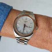 Tissot PRC 100 Solar (34mm) T1518222211100 Mother-of-Pearl Dial / Two-Tone Stainless Steel Bracelet Women's Watch