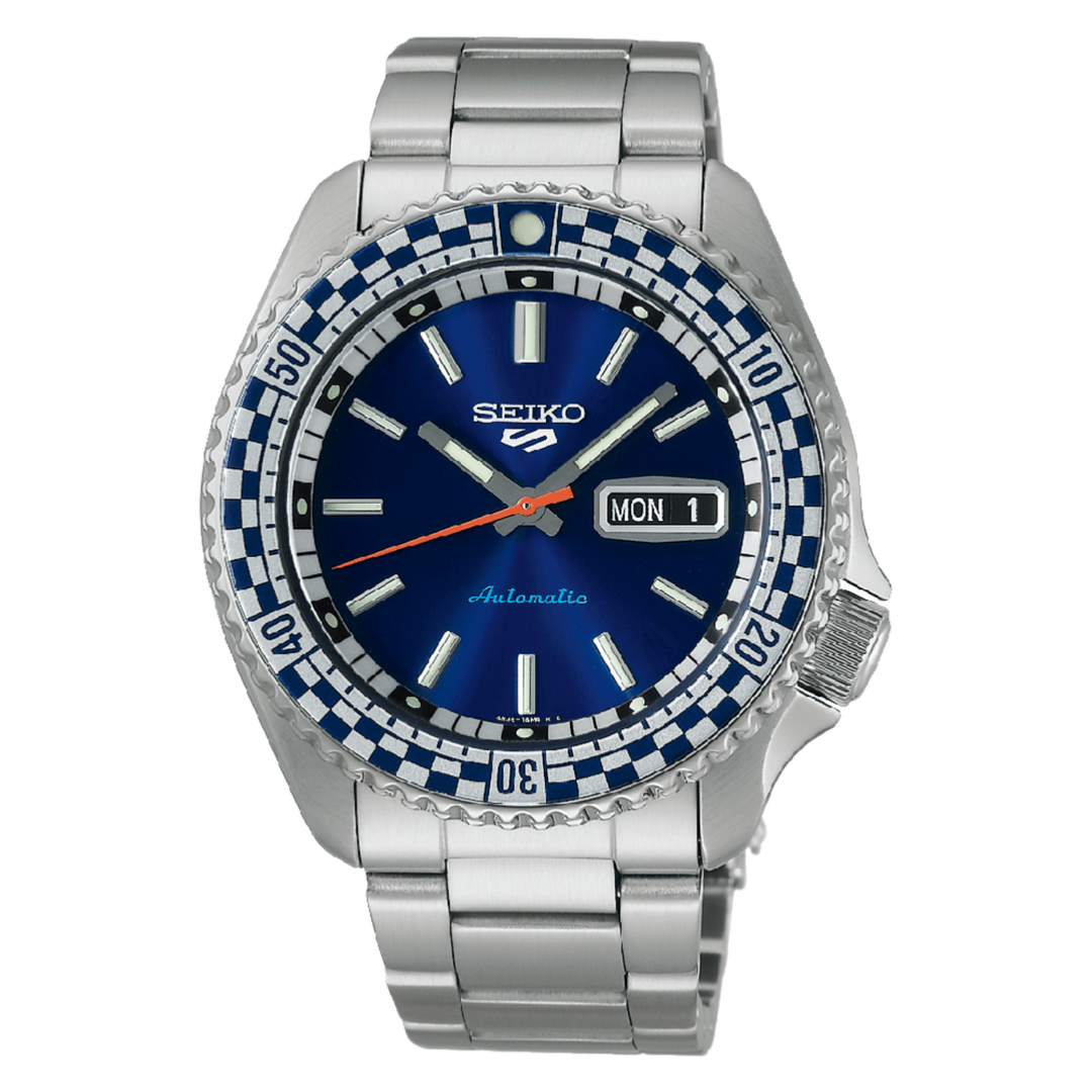 Seiko 5 Sports Petrol Blue ‘Checker Flag’ Special Edition  SRPK65K1 Men's Watch