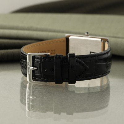 Seiko Essentials (Tank) SWR103P1 Analog Sapphire Crystal Leather Strap Men’s Watch